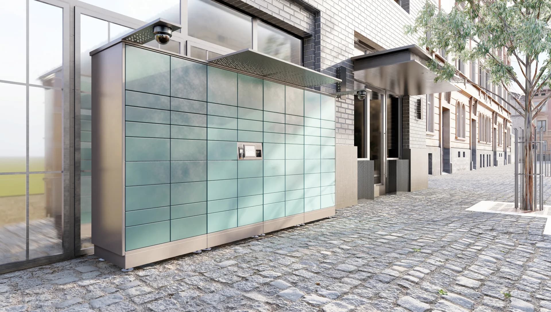 ROTTE standard parcel locker installed outdoors