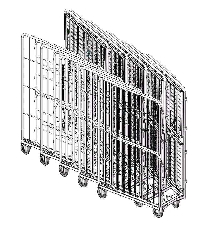 Nested roll containers